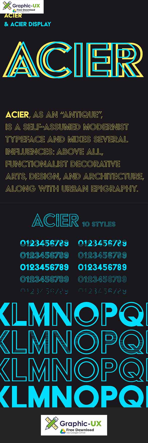 acier bat font