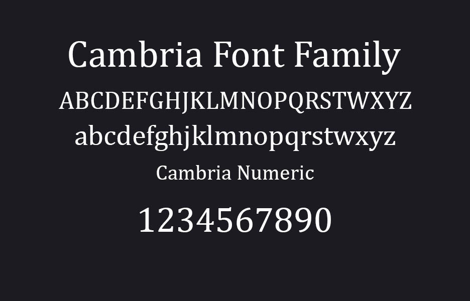 Cambria font