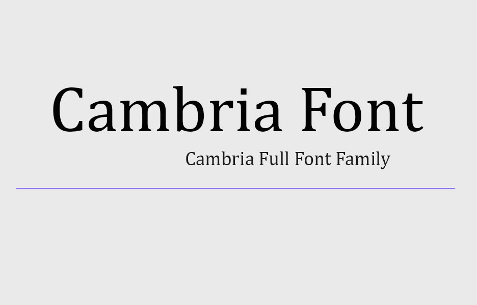 cambria font