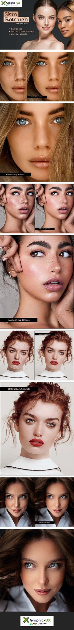 Realistic Skin Retouching PS Action