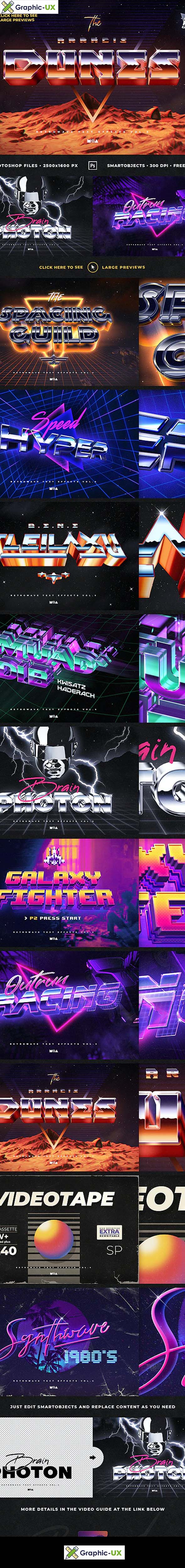 80`s Retro Text Effects vol.4 Synthwave Retrowave