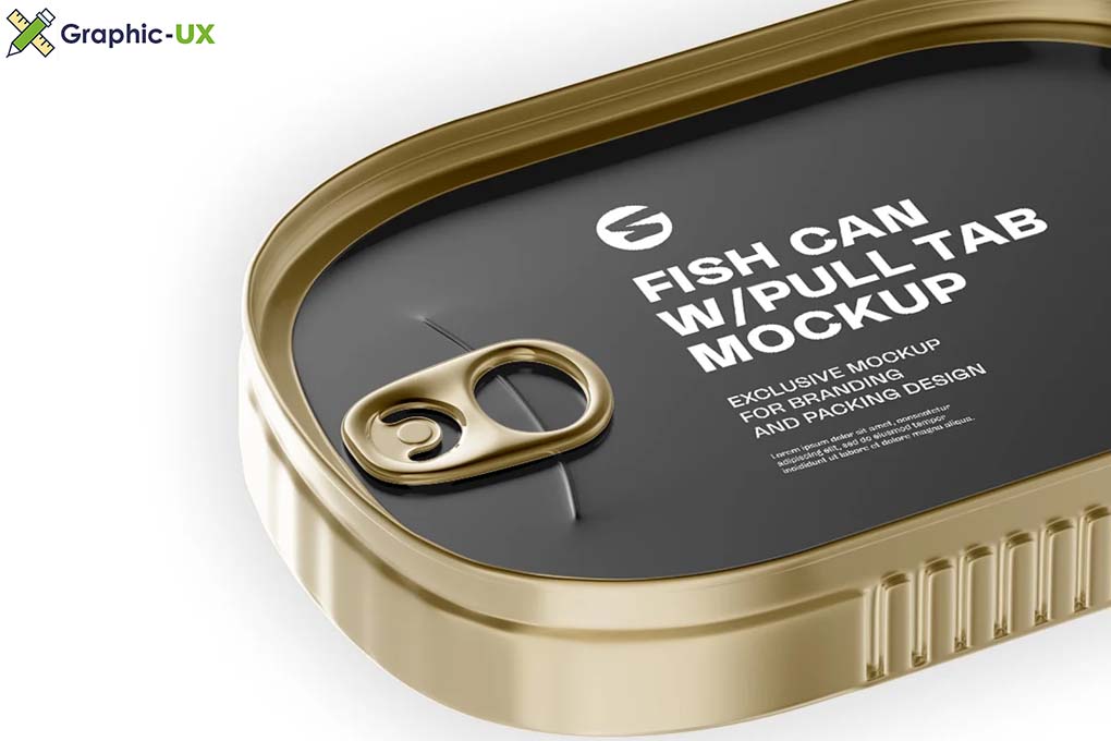 Download Metallic Fish Can W/ Pull Tab Mockup - GraphicUX