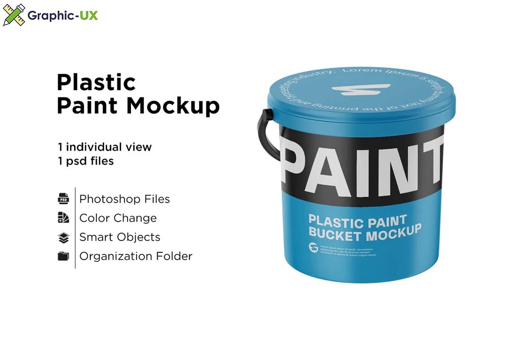 Glossy Plastic Bucket Mockup 