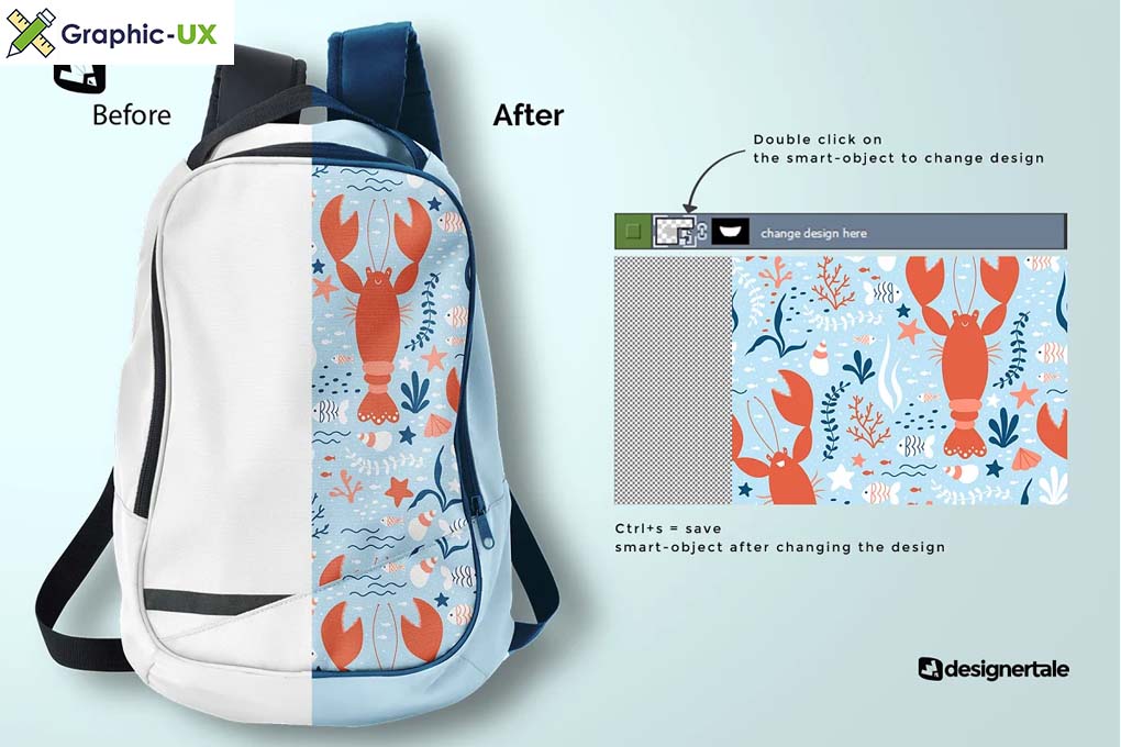 Download Top View Backpack Mockup Graphicux