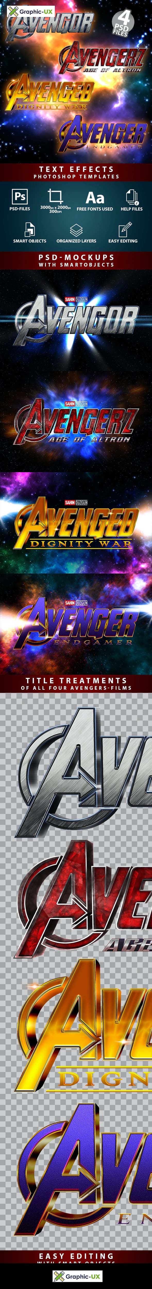 AVENGERS Text – Effects Mockups Template – Package