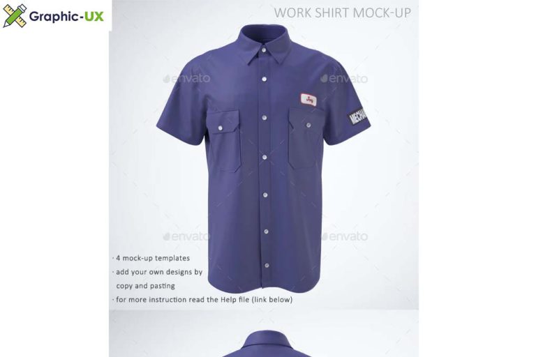 Work Shirt with Short Sleeves MockUp GraphicUX