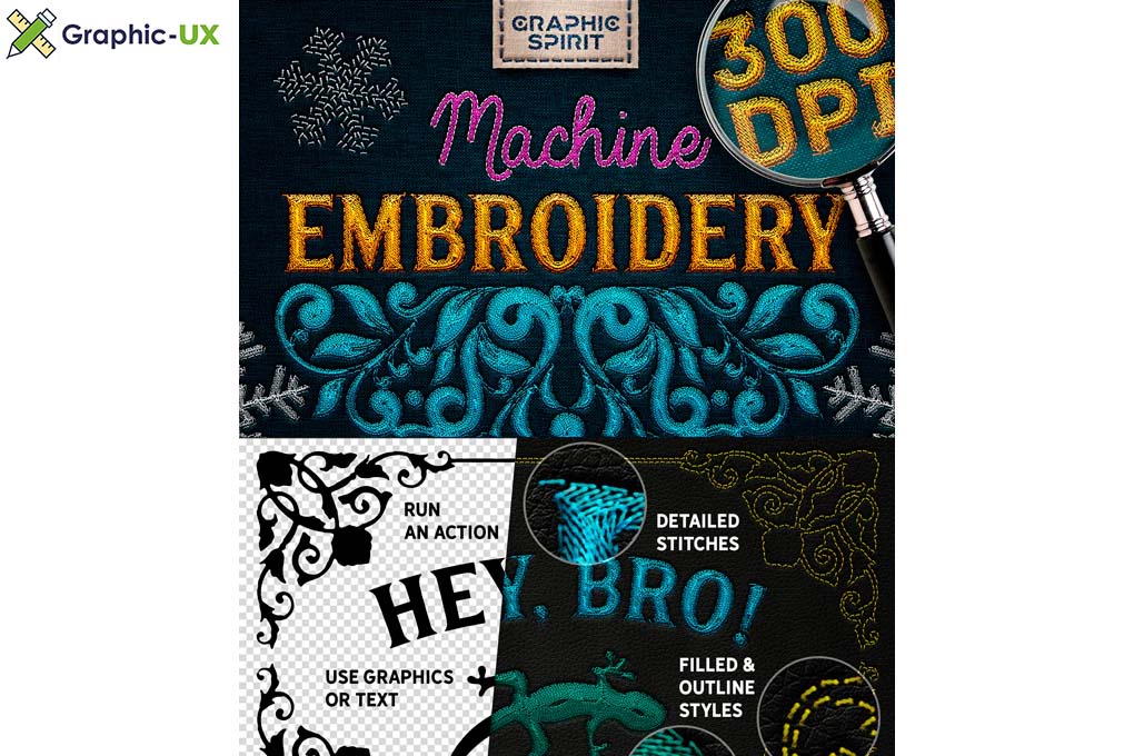 Machine Embroidery Photoshop Actions