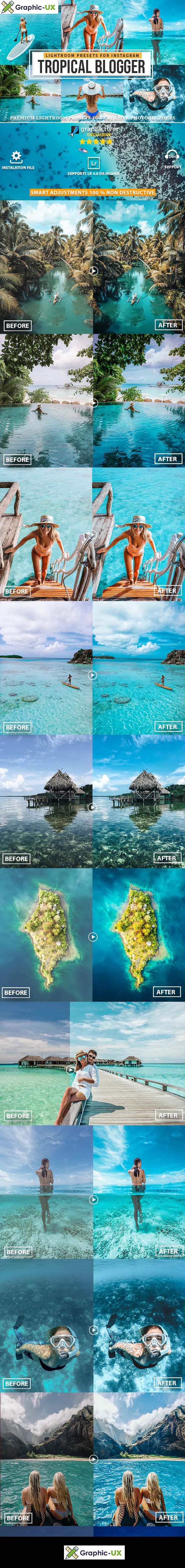 Tropical blogger Lightroom Presets