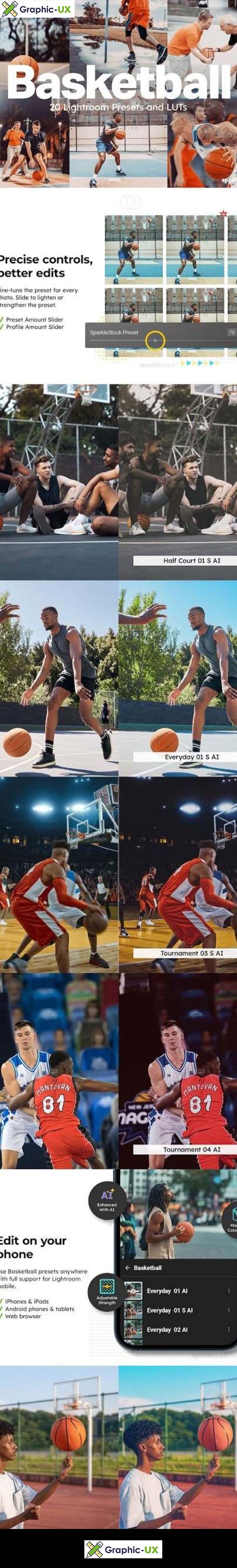 20 Basketball Lightorom Presets and LUTs